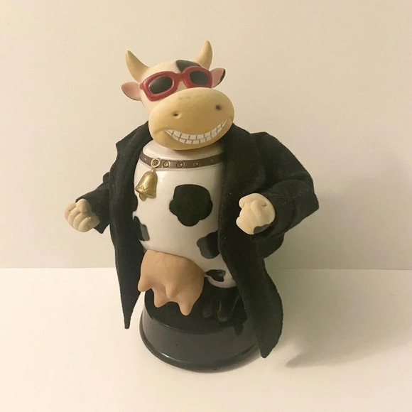 Animated Cow Flasher Yodeling Musical Battery Operated 9 Inch Tall Cow  Joke Toy - Picture 4 of 16